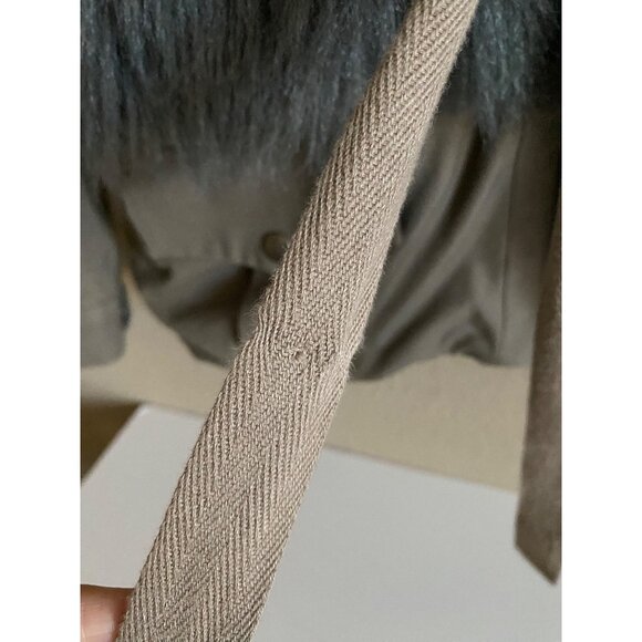 Loeffler Randall Faux Fur Utility Jacket Brown Taupe Women’s Size 8 - Picture 10 of 13